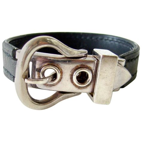 silver buckle bracelet hermes|hermes leather bracelets.